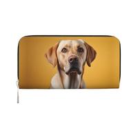 WZYCWB Portafoglio con cerniera stampato con ritratto di cane Labrador, perfetto per viaggi, affari e uso quotidiano. Contiene telefoni cellulari e contanti.