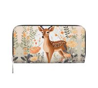 WZYCWB Portafoglio con cerniera stampato Little Fresh Deer perfetto per viaggi, affari e uso quotidiano. Contiene telefoni cellulari e contanti.