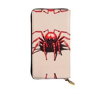 WZYCWB Portafoglio in pelle, 19,1 x 10,4 cm, con scomparto con cerniera, grande spazio per riporre oggetti, ottimo regalo per gli amici, grazioso ragno rosso stampato