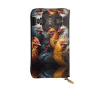 WZYCWB Portafoglio in pelle alla moda con galli vestiti in molti colori frizione stampata (19,1 x 10,4 cm), portafoglio portamonete casual