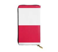 WZYCWB Portafoglio in pelle alla moda con stampa bandiera polacca (19,1 x 10,4 cm), portafoglio portamonete casual