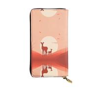 WZYCWB Portafoglio in pelle moda tinta unita con cervo stampato frizione (19,1 x 10,4 cm), portafoglio portamonete casual