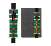 WZYCWB Portapenne in PVC con stampa bandiera del Commonwealth della Dominica, grande capacità, con astuccio creativo per diario e penna con fascia elastica, design antiscivolo
