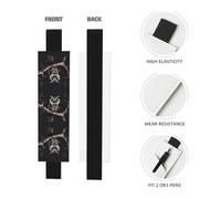 WZYCWB Portapenne in PVC con stampa di gufo notturno e astuccio creativo con fascia elastica antiscivolo