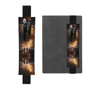 WZYCWB Portapenne in PVC con stampa di pompieri e fuoco di grande capacità, con astuccio creativo per diario, con fascia elastica, design antiscivolo