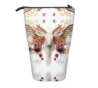 WZYCWB Portapenne retrattile con illustrazioni di vino, adatto per l'uso come semplice borsa per cosmetici, portafoglio, ecc.