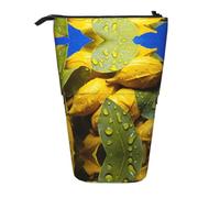 WZYCWB Portapenne retrattile con stampa a goccia verde foglia per dormitorio o ufficio.