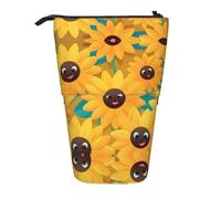WZYCWB Portapenne retrattile con stampa avatar girasole adatto per l'uso come semplice borsa per cosmetici, portafoglio, ecc.