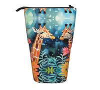 WZYCWB Portapenne retrattile con stampa di coppia di giraffe, per dormitorio o ufficio.