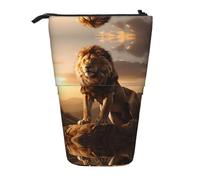 WZYCWB Portapenne retrattile con stampa di leone di montagna, adatto per l'uso come semplice borsa per cosmetici, portafoglio, ecc.