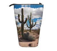 WZYCWB Portapenne retrattile con stampa di un sacco di cactus, adatto per l'uso come semplice borsa per cosmetici, portafoglio, ecc.