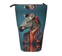 WZYCWB Portapenne retrattile con stampa di zebre in costume, adatto per l'uso come semplice borsa per cosmetici, portafoglio, ecc.