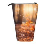 WZYCWB Portapenne retrattile con stampa foglia d'acero al sole, adatto per l'uso come semplice borsa per cosmetici, portafoglio, ecc.