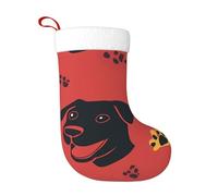 WZYCWB Primo piano della testa di un cane con uno sfondo solido Calze natalizie con motivi - Perfetto per caminetti, scale o comodini, creando un'atmosfera festiva.