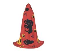 WZYCWB Primo piano della testa di un cane con uno sfondo solido stampato M Wizard Cape, costume per feste a tema, mantello cosplay per adulti e adolescenti, taglie S, M, L