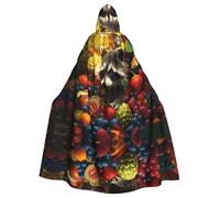 WZYCWB Procione tra i frutti Mantello con cappuccio fantasia Halloween mantello rave festa e riunione di famiglia