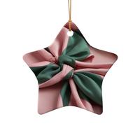 WZYCWB Questa sciarpa in ceramica a forma di stella con albero di Natale rosa verde stampata con un motivo è perfetta per feste di Natale invernali e decorazioni per la casa.