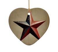 WZYCWB Questa stella a cinque punte in ceramica a forma di cuore stampata con un motivo è perfetta per feste di Natale invernali e decorazioni per la casa.