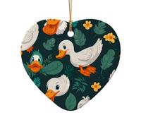 WZYCWB Questo albero di Natale in ceramica a forma di cuore carino cartone animato stampato con un motivo è perfetto per feste di Natale invernali e decorazioni per la casa.