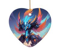 WZYCWB Questo albero di Natale in ceramica a forma di cuore Circuit Phoenix stampato con un motivo è perfetto per feste di Natale invernali e decorazioni per la casa.