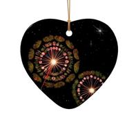 WZYCWB Questo albero di Natale in ceramica a forma di cuore con dente di leone stellato stampato con un motivo è perfetto per feste di Natale invernali e decorazioni per la casa.