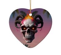 WZYCWB Questo albero di Natale in ceramica a forma di cuore con fiamma rosa stampato con un motivo è perfetto per feste di Natale invernali e decorazioni per la casa.