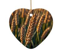 WZYCWB Questo albero di Natale in ceramica a forma di cuore con orecchie di grano stampato con un motivo è perfetto per feste di Natale invernali e decorazioni per la casa.