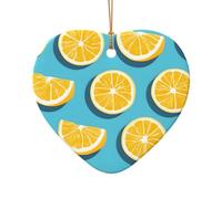 WZYCWB Questo albero di Natale in ceramica a forma di cuore limone cunei stampati con un motivo è perfetto per feste di Natale invernali e decorazioni per la casa.