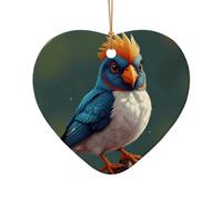 WZYCWB Questo albero di Natale in ceramica a forma di cuore Lucky Bird stampato con un motivo è perfetto per feste di Natale invernali e decorazioni per la casa.