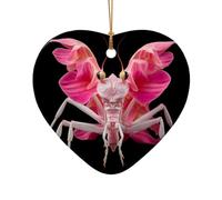 WZYCWB Questo albero di Natale in ceramica a forma di cuore orchidea mantide stampata con un motivo è perfetto per feste di Natale invernali e decorazioni per la casa.