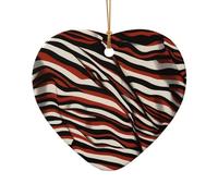 WZYCWB Questo albero di Natale in ceramica a forma di cuore spesso rosso e nero stampato con un motivo è perfetto per feste di Natale invernali e decorazioni per la casa.