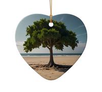 WZYCWB Questo albero di Natale in ceramica a forma di cuore Un albero verde è stampato con un motivo è perfetto per feste di Natale invernali e decorazioni per la casa.