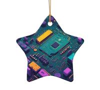 WZYCWB Questo albero di Natale in ceramica a forma di stella circuito pitone stampato con un motivo è perfetto per feste di Natale invernali e decorazioni per la casa.