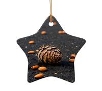 WZYCWB Questo albero di Natale in ceramica a forma di stella con pigne stampate con un motivo è perfetto per feste di Natale invernali e decorazioni per la casa.