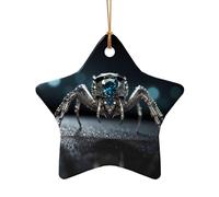 WZYCWB Questo albero di Natale in ceramica a forma di stella Diamond Spider stampato con un motivo è perfetto per feste di Natale invernali e decorazioni per la casa.