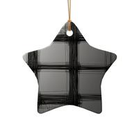 WZYCWB Questo albero di Natale in ceramica a forma di stella Linee spesse che si intrecciano orizzontalmente e verticalmente stampate con un motivo è perfetto per feste di Natale invernali e