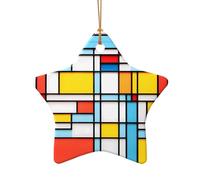 WZYCWB Questo albero di Natale in ceramica a forma di stella non corrispondenti scatole stampate con un motivo è perfetto per feste di Natale invernali e decorazioni per la casa.