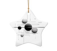 WZYCWB Questo albero di Natale in ceramica a forma di stella pianeta bianco e nero stampato con un motivo è perfetto per feste di Natale invernali e decorazioni per la casa.