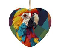 WZYCWB Questo astratto in ceramica a forma di cuore con albero di Natale pappagallo stampato con un motivo è perfetto per feste di Natale invernali e decorazioni per la casa.
