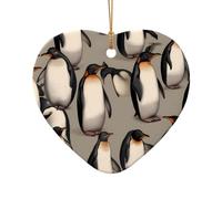 WZYCWB Questo pinguino in ceramica a forma di cuore stampato con un motivo è perfetto per feste di Natale invernali e decorazioni per la casa.