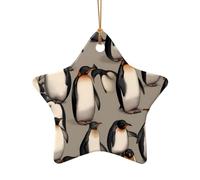 WZYCWB Questo pinguino in ceramica a forma di stella stampato con un motivo è perfetto per feste di Natale invernali e decorazioni per la casa.