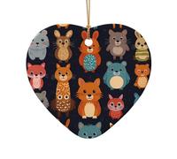 WZYCWB Questo sfondo in ceramica a forma di cuore con albero di Natale stampato con un motivo è perfetto per feste di Natale invernali e decorazioni per la casa.