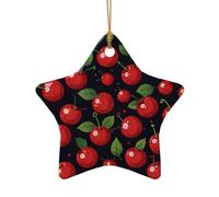 WZYCWB Questo sfondo in ceramica a forma di stella di ciliegio con albero di Natale stampato con un motivo è perfetto per feste di Natale invernali e decorazioni per la casa.