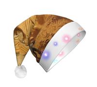 WZYCWB Raccolta del grano Adulto Capodanno Cappello di Natale, con luci a LED, unisex peluche cappello di Natale, Capodanno regalo di Natale