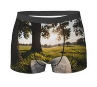 WZYCWB Reading under a tree Boxer da uomo (S-XXL) - tessuto elastico leggero, traspirante, assorbe il sudore, free stretch, nero, Large