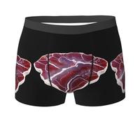 WZYCWB Red Agate Boxer da uomo (S-XXL) - tessuto elastico leggero, traspirante, assorbe il sudore, free stretch, Nero, XL