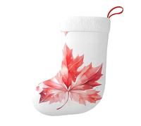 WZYCWB Red Maple Leaf Holiday calzini decorativi 17,7 pollici calzini di stoccaggio