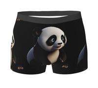 WZYCWB Red Panda Boxer da uomo (S-XXL) - tessuto elastico leggero, traspirante, assorbe il sudore, free stretch, nero, X-Large