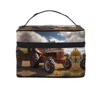 WZYCWB Red Tractor - Borsa cosmetica grande da donna, portatile, di grande capacità, borsa cosmetica da viaggio per ragazze, nera, taglia unica, nera, taglia unica, Nero , Taglia unica