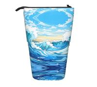 WZYCWB Rolling Waves - Contenitore retrattile per penne, pennelli da trucco o portamonete con coulisse.